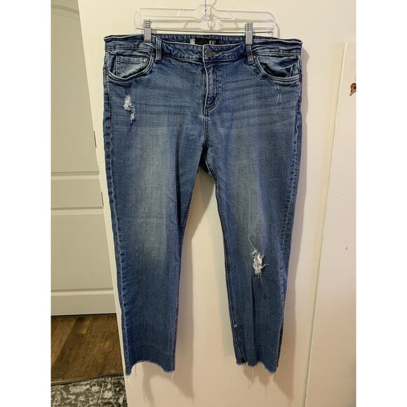 Kut from the Kloth Denim - Kut From The Kloth Womens Jeans size 18 Medium Wash Straight Distressed Denim